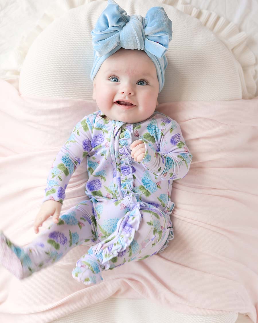 Colette Ruffled Zippered Footie