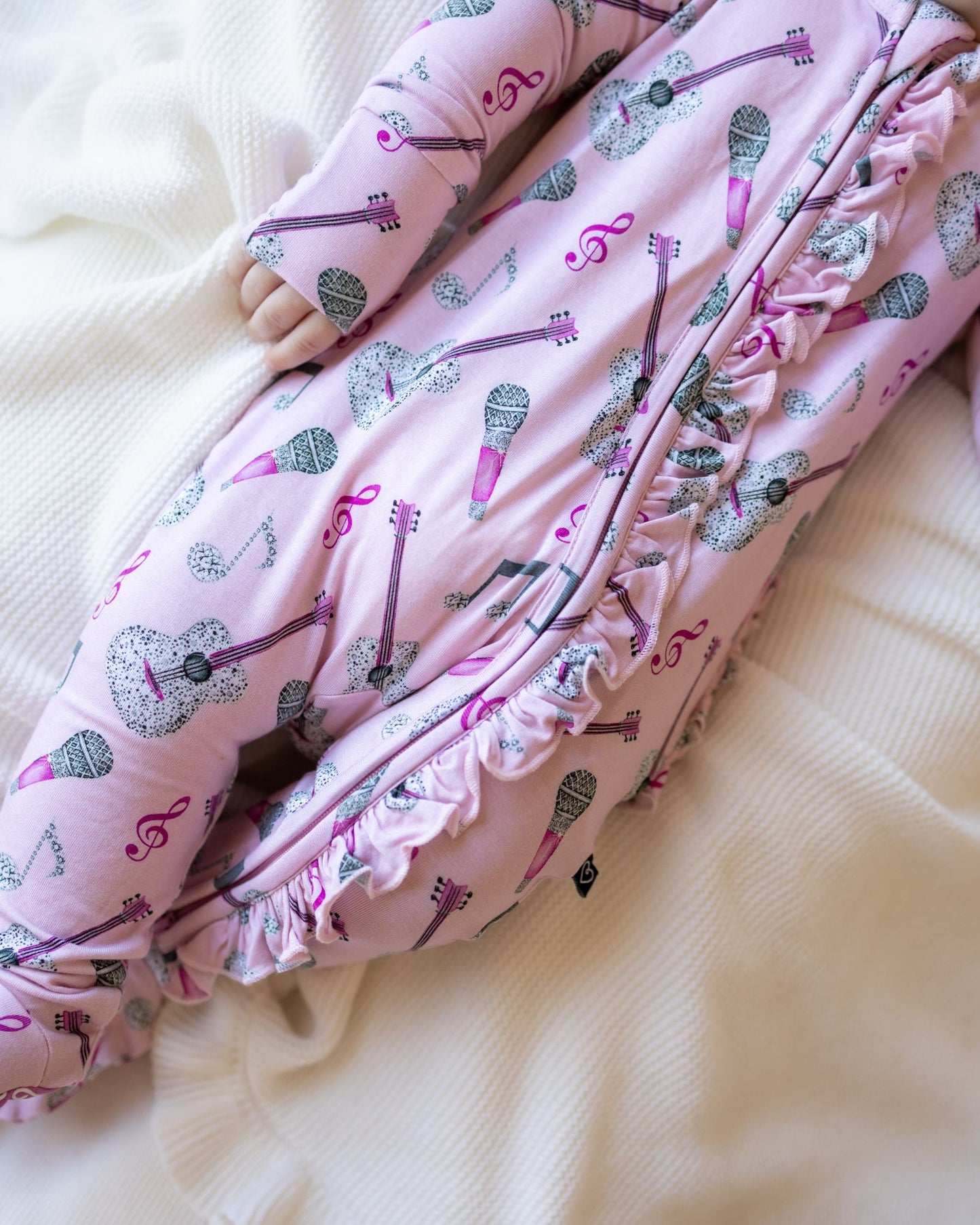 Dolly Ruffled Zippered Footie