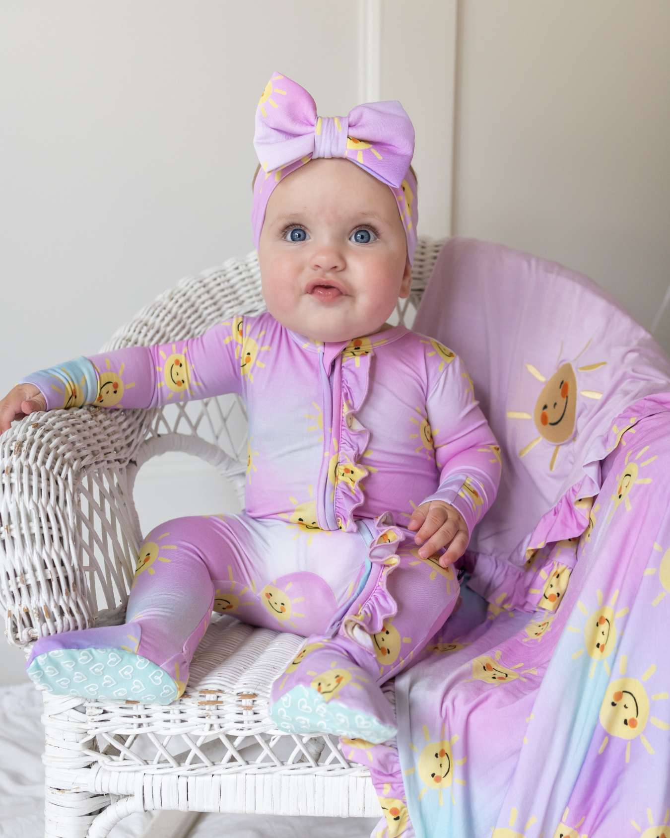 Zoe Ruffled Zippered Footie