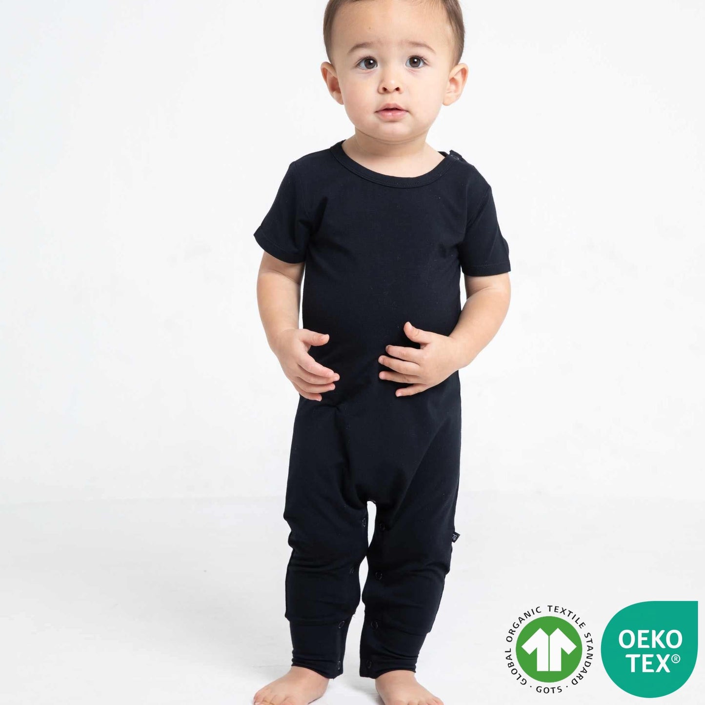 Black Snapped Romper