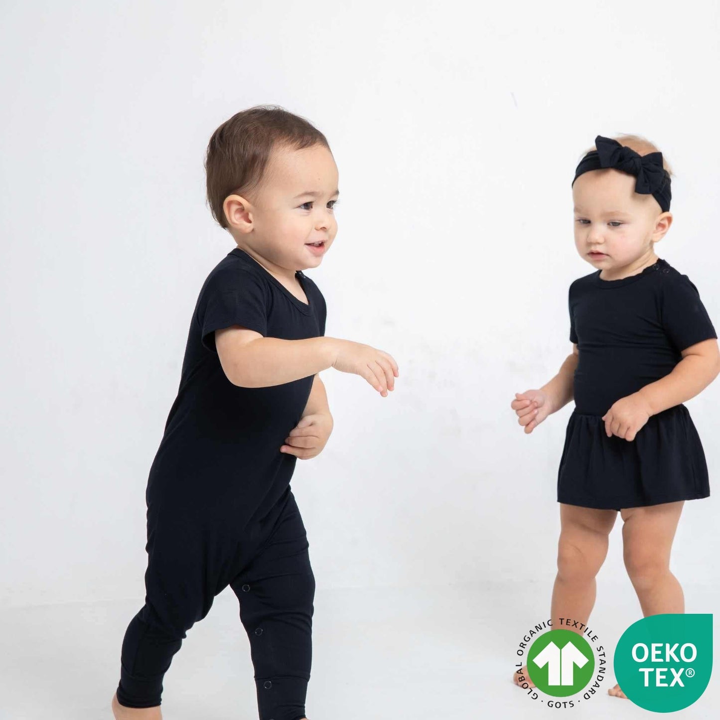 Black Snapped Romper