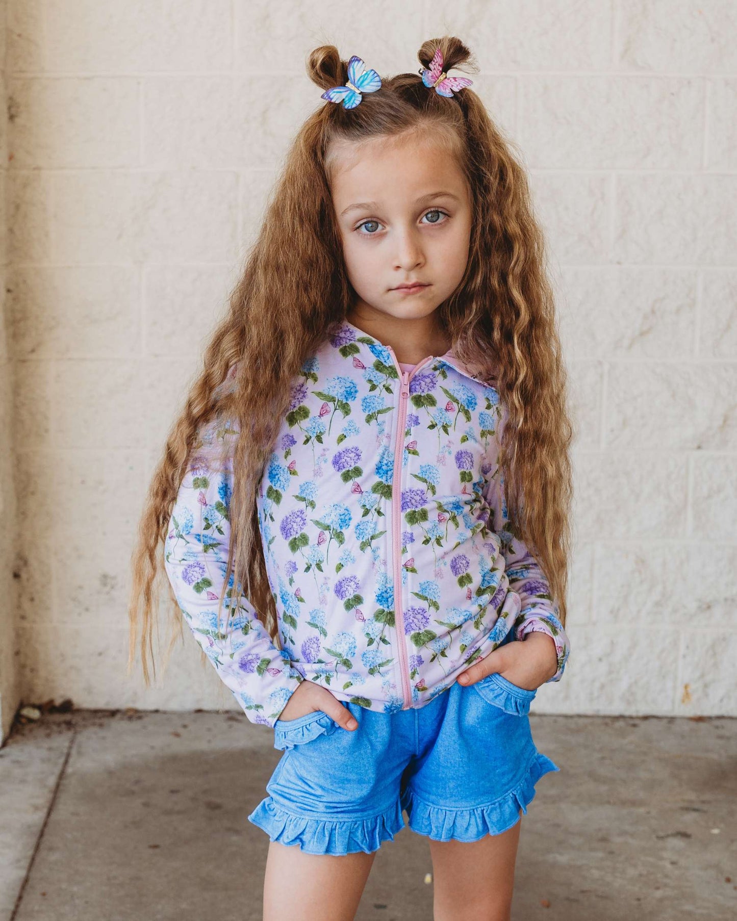 Denim Terry Ruffled Short