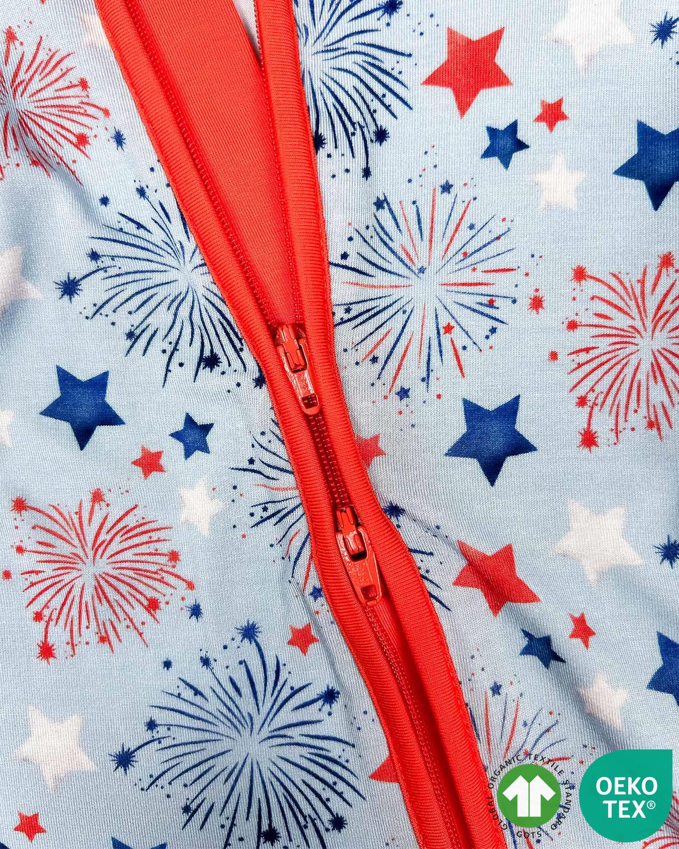 Fireworks Shorts Zippered Romper
