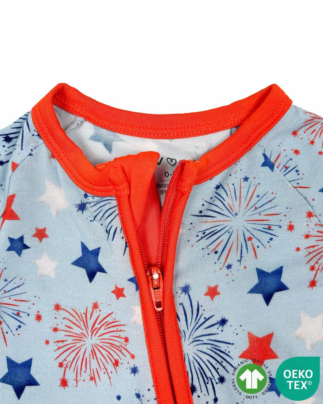 Fireworks Shorts Zippered Romper