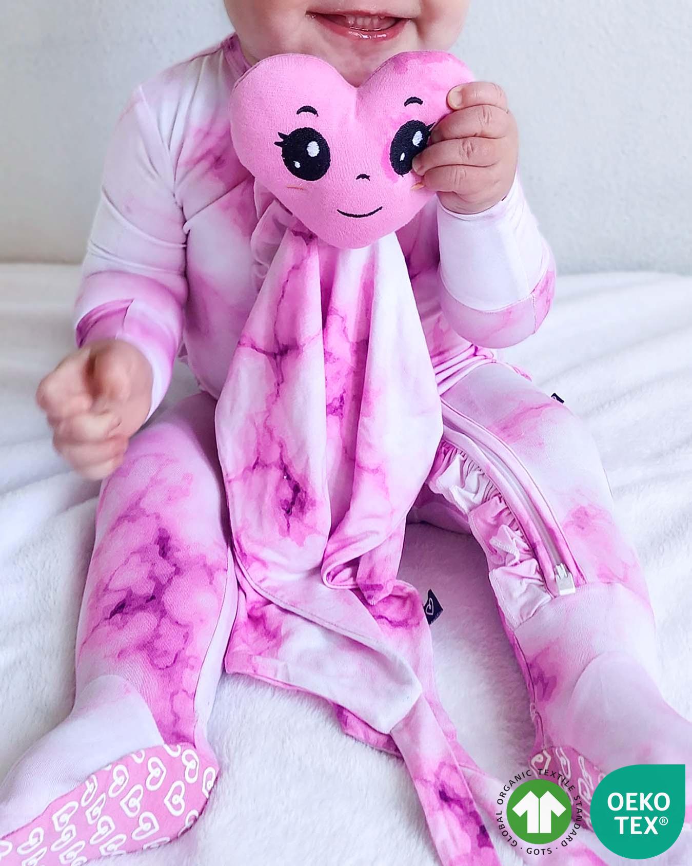 Pink Marble Sustainable Bamboo Plush Lovey