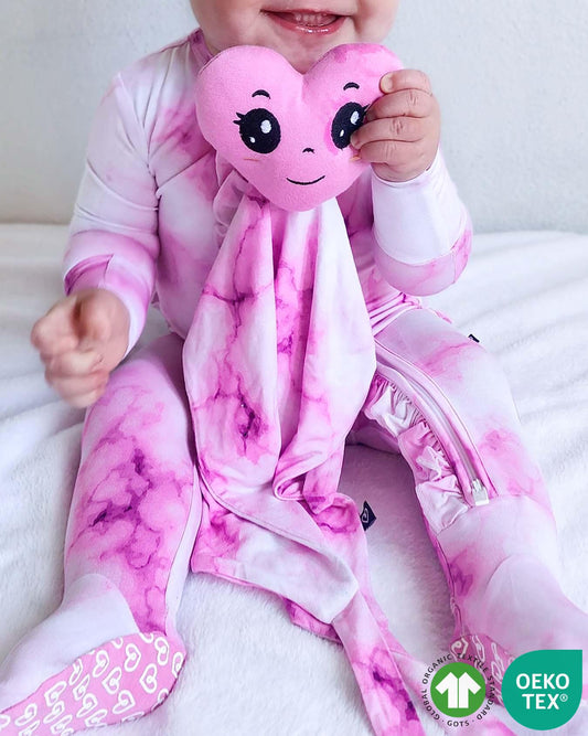 Pink Marble Sustainable Bamboo Plush Lovey
