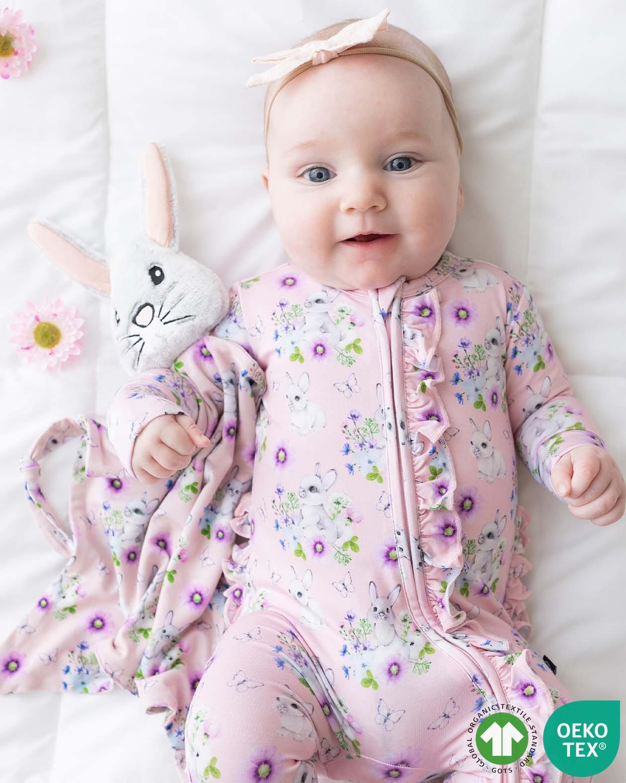 Blossom Ruffled Zippered Footie