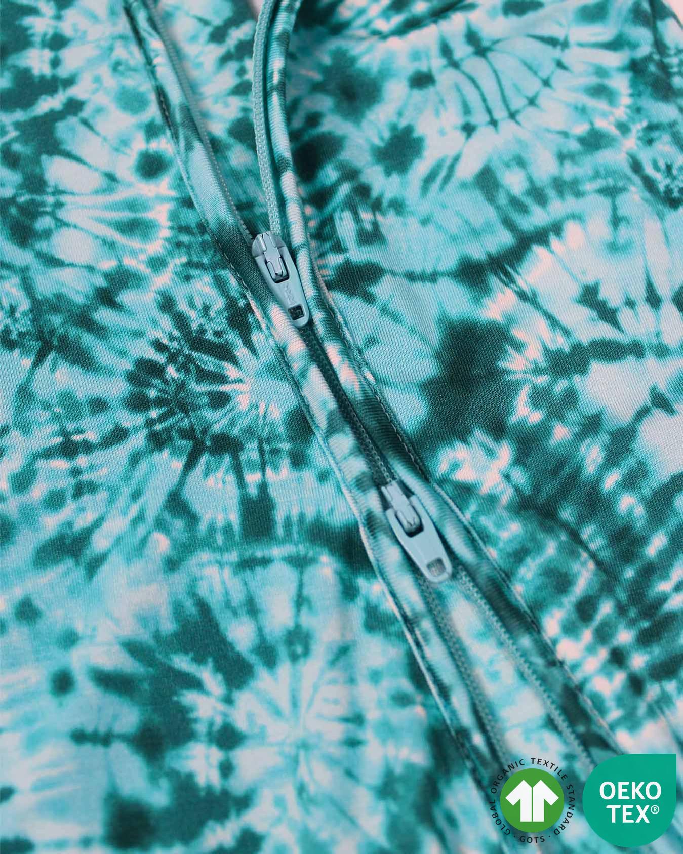 Green Tie Dye Zippered Footie