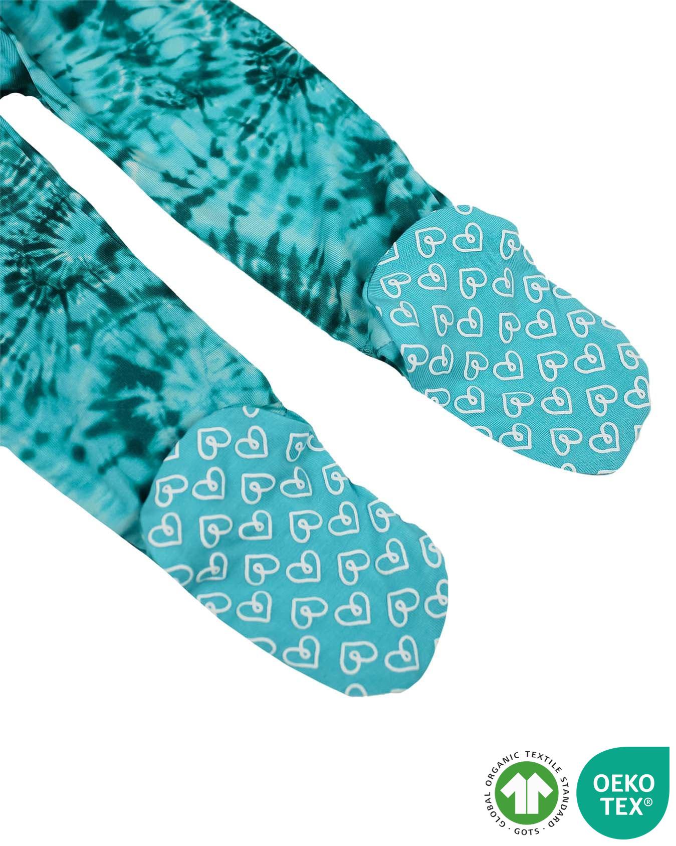 Green Tie Dye Zippered Footie