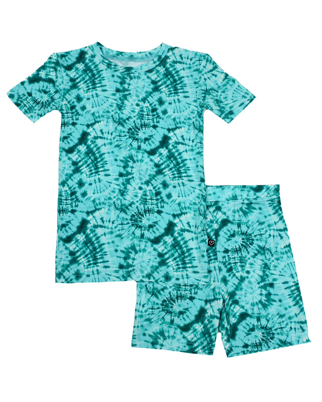 Green Tie Dye PJ Shorts Set
