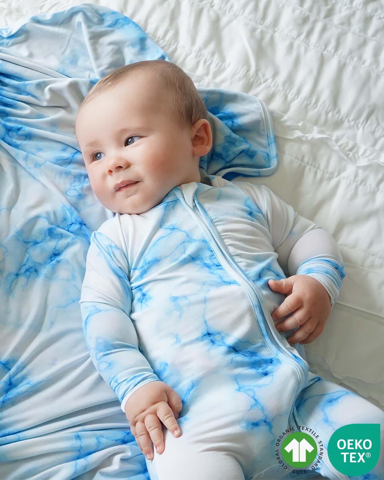 Blue Marble Bamboo Zippered Footie