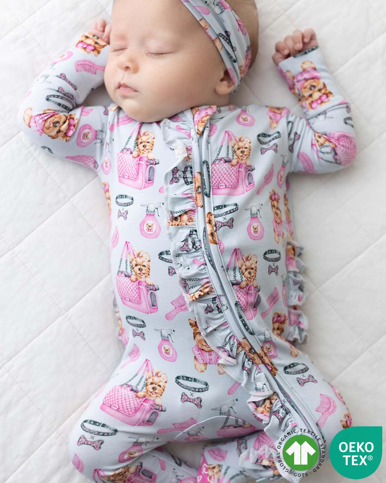 Chloe Ruffled Zippered Footie