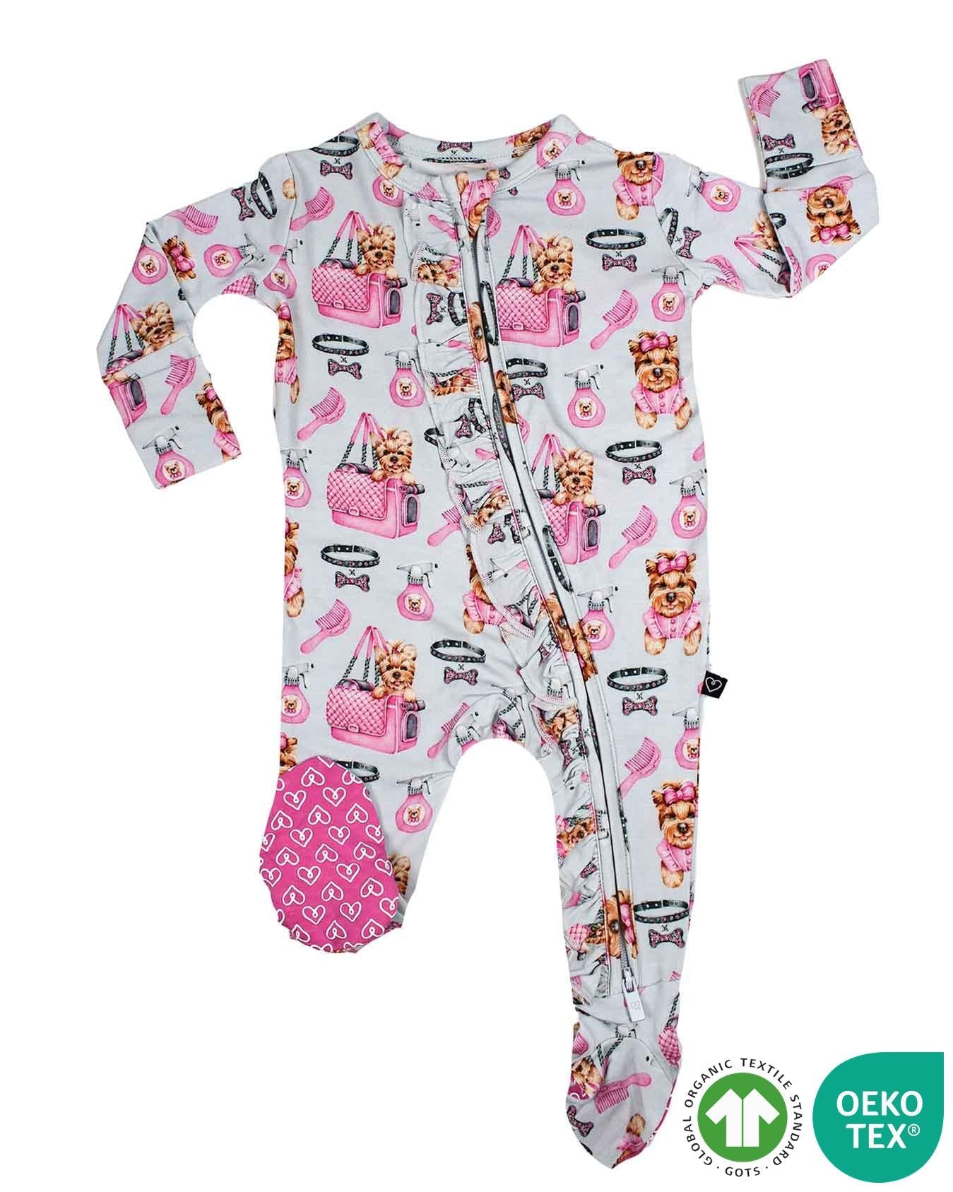 Chloe Ruffled Zippered Footie