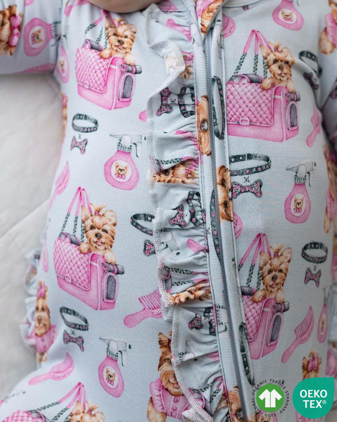 Chloe Ruffled Zippered Footie