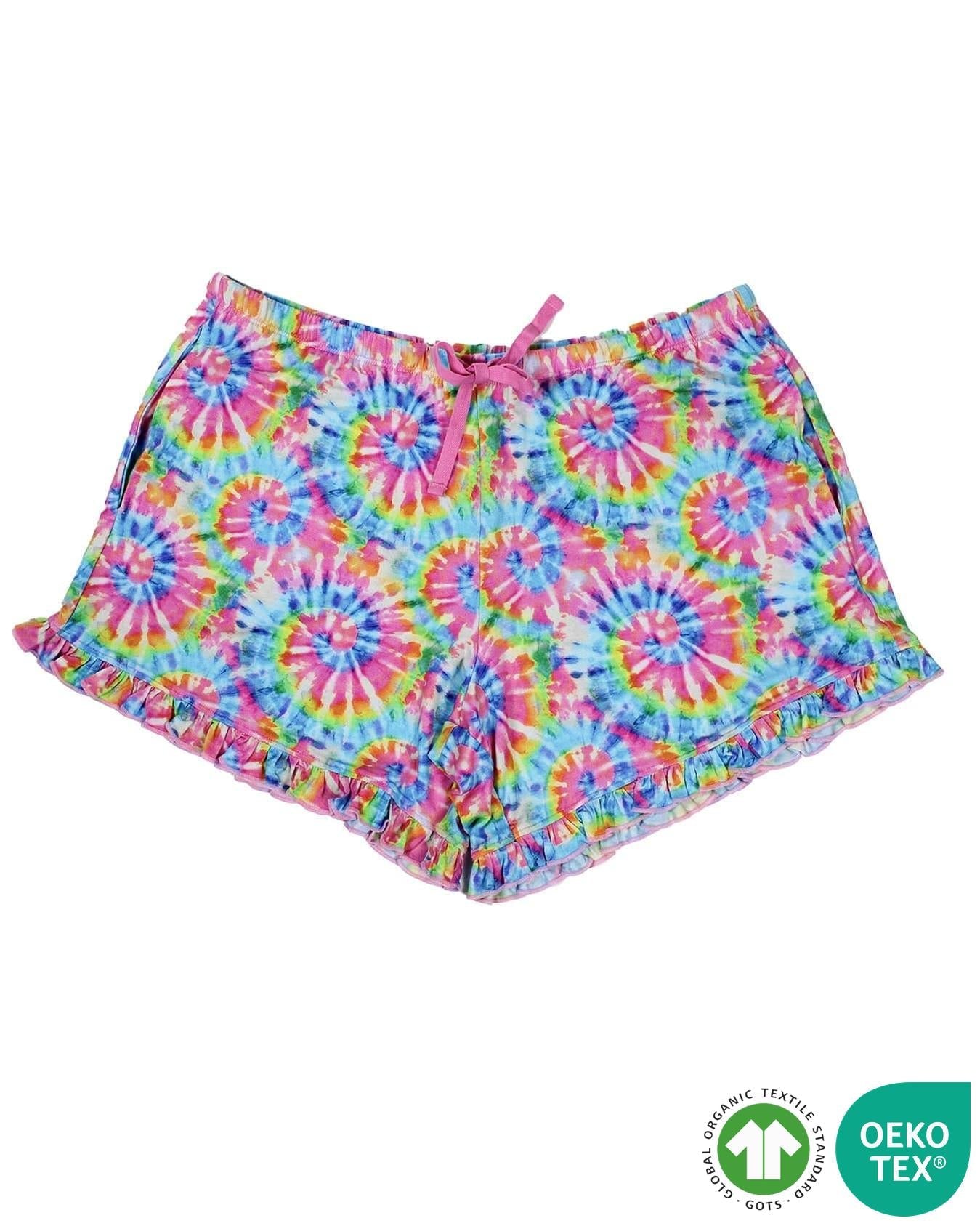 Rainbow Tie Dye Mama Shorts Set