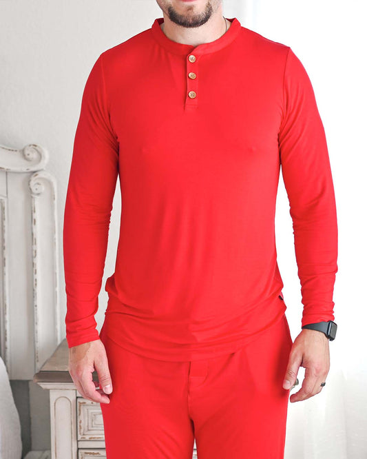 Scarlet Red Men's Lounge Top