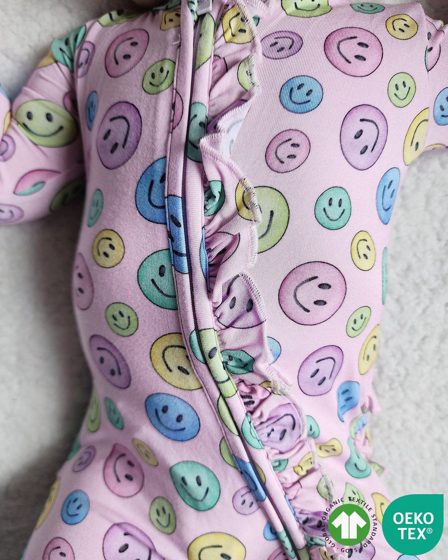 Dalia Ruffled Zippered Footie