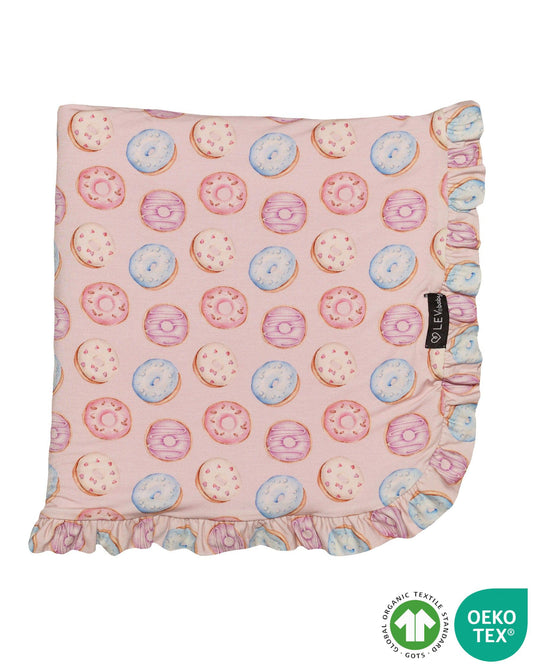 Donuts Ruffled Blanket-Bambooclothing- Lev Baby ™