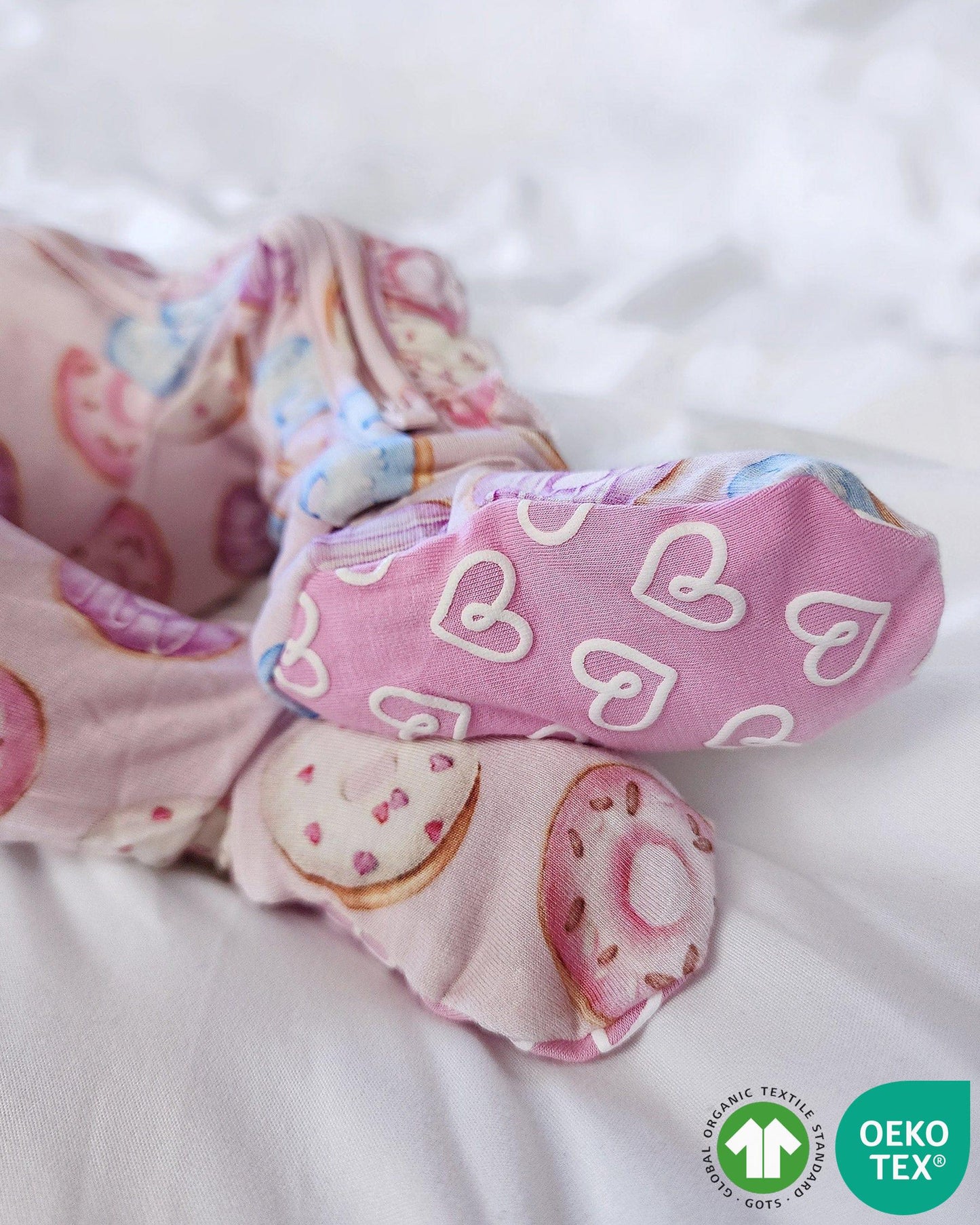Donuts Ruffled Zippered Footie-Bambooclothing- Lev Baby ™