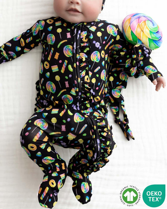 Ella Ruffled Zippered Footie