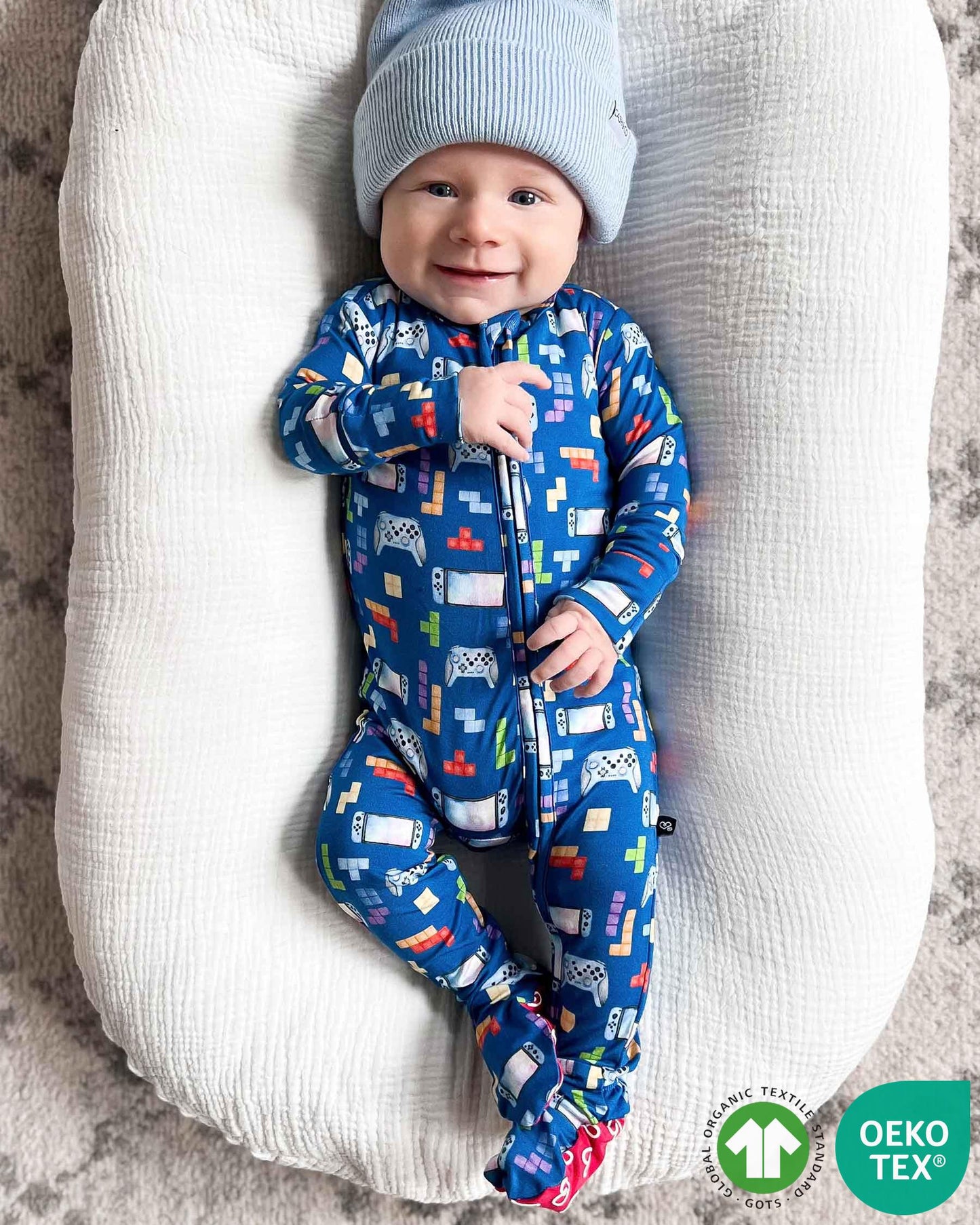 Sustainable Bamboo Gaming Zippered Footie