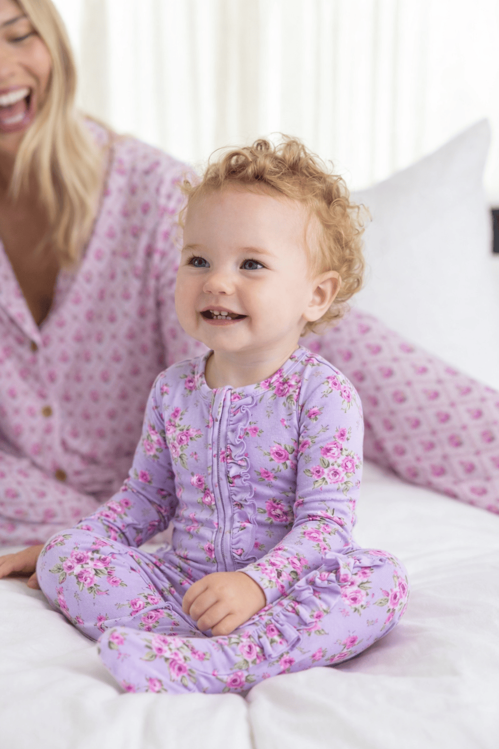 Sylvie Ruffled Zippered Footie