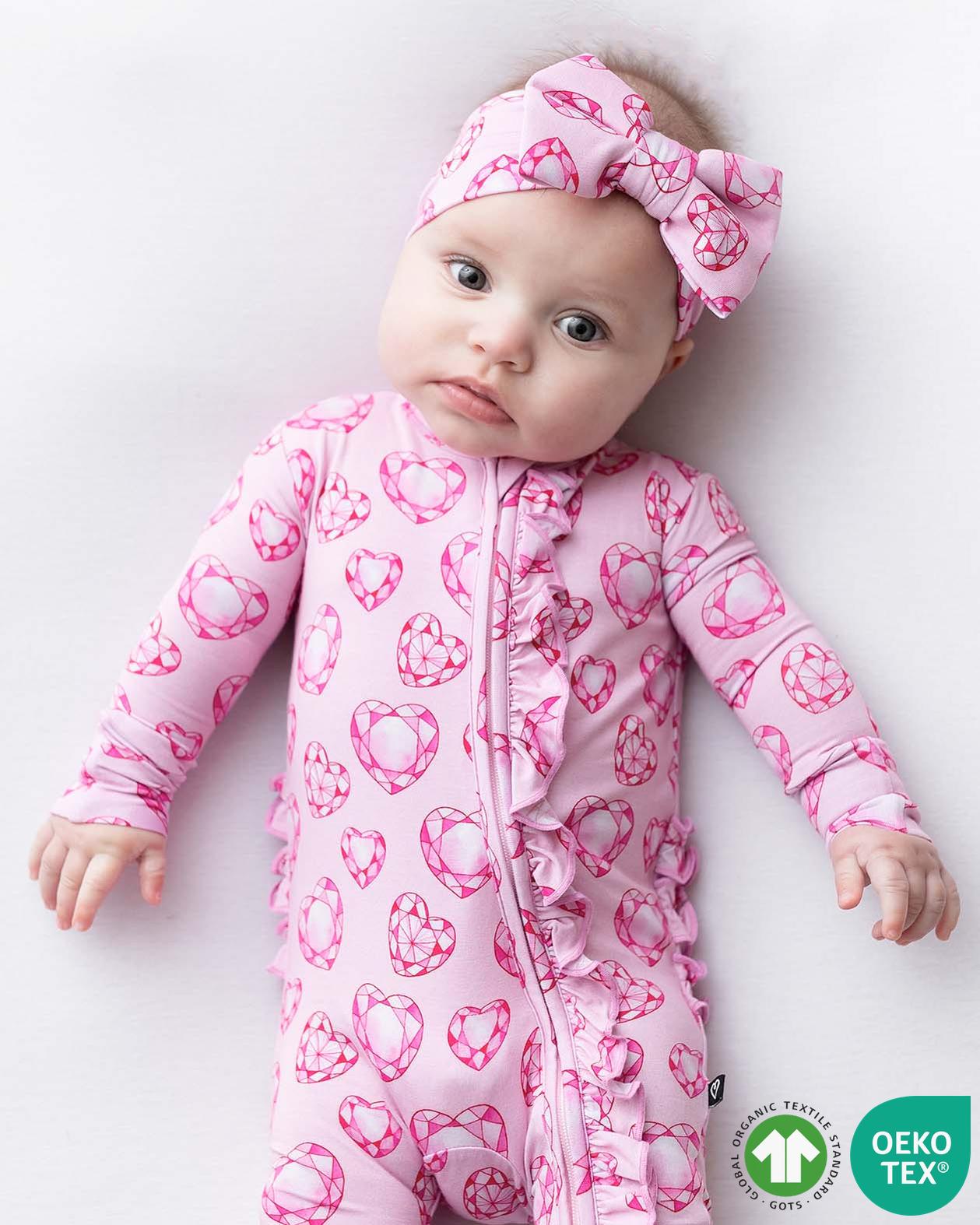 Jade Ruffled Zippered Footie