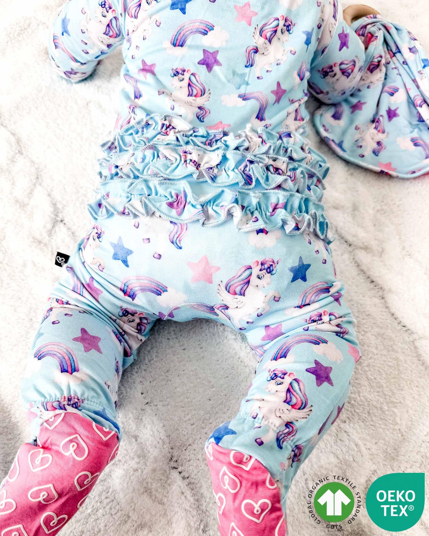 Hannah Ruffled Zippered Footie