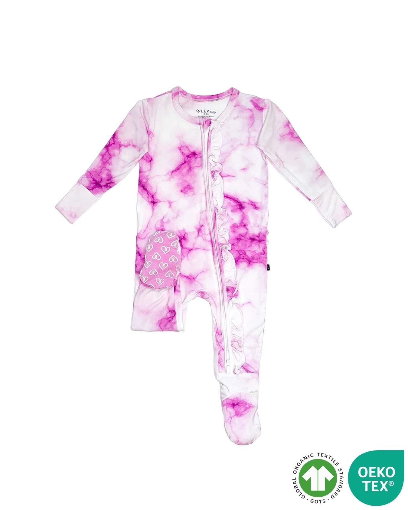 Madi Ruffled Zippered Footie