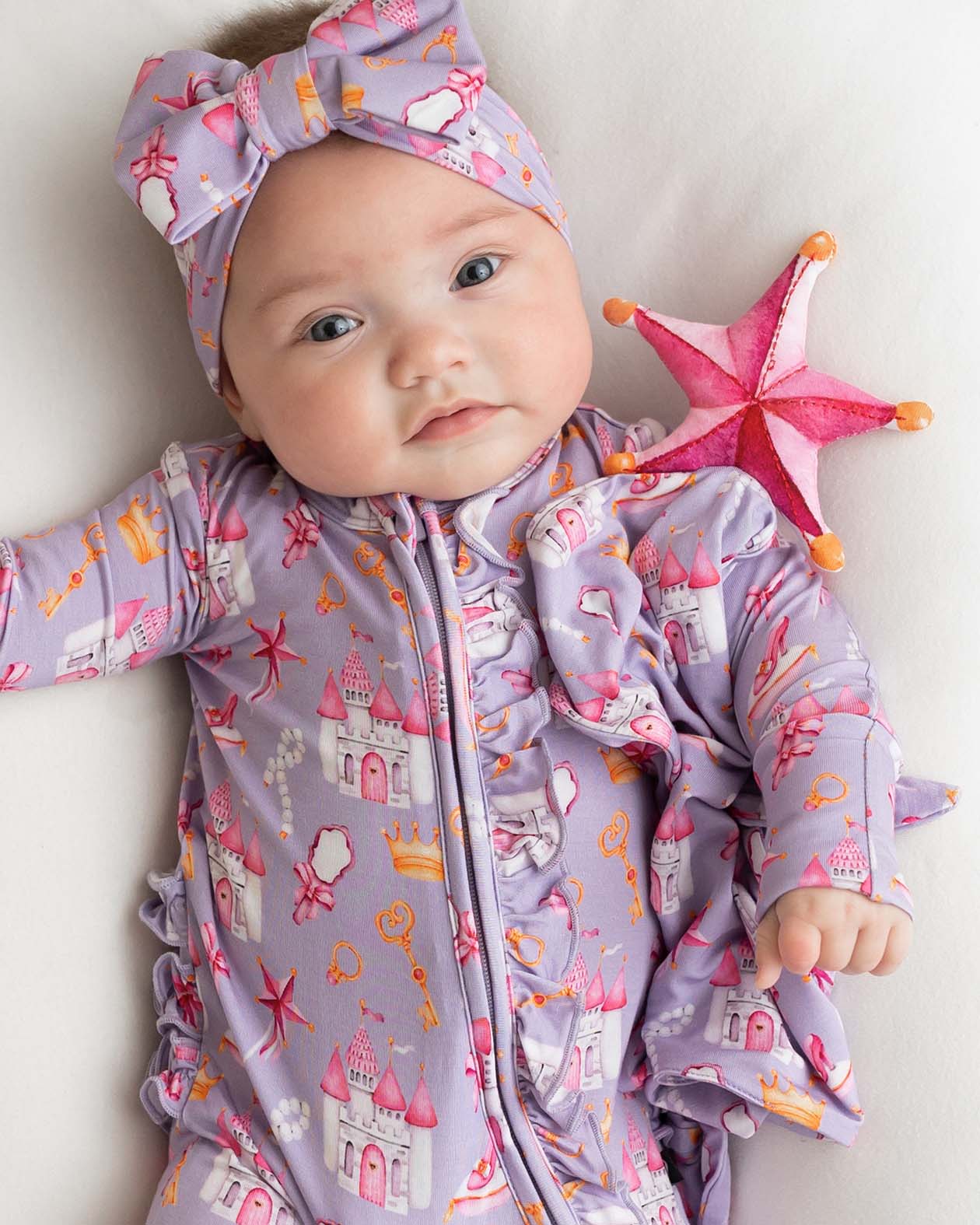Amelia Ruffled Zippered Footie