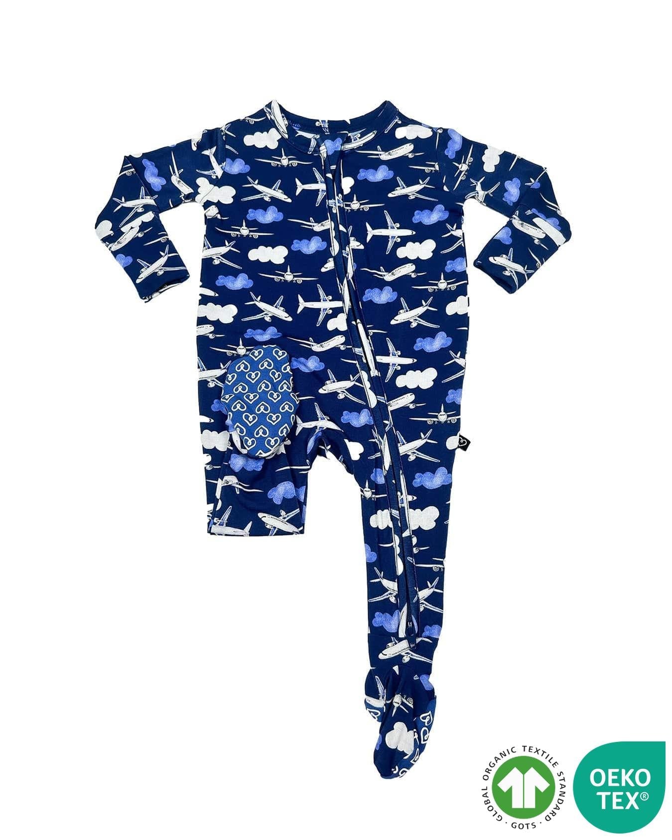 Airplane Zippered Footie
