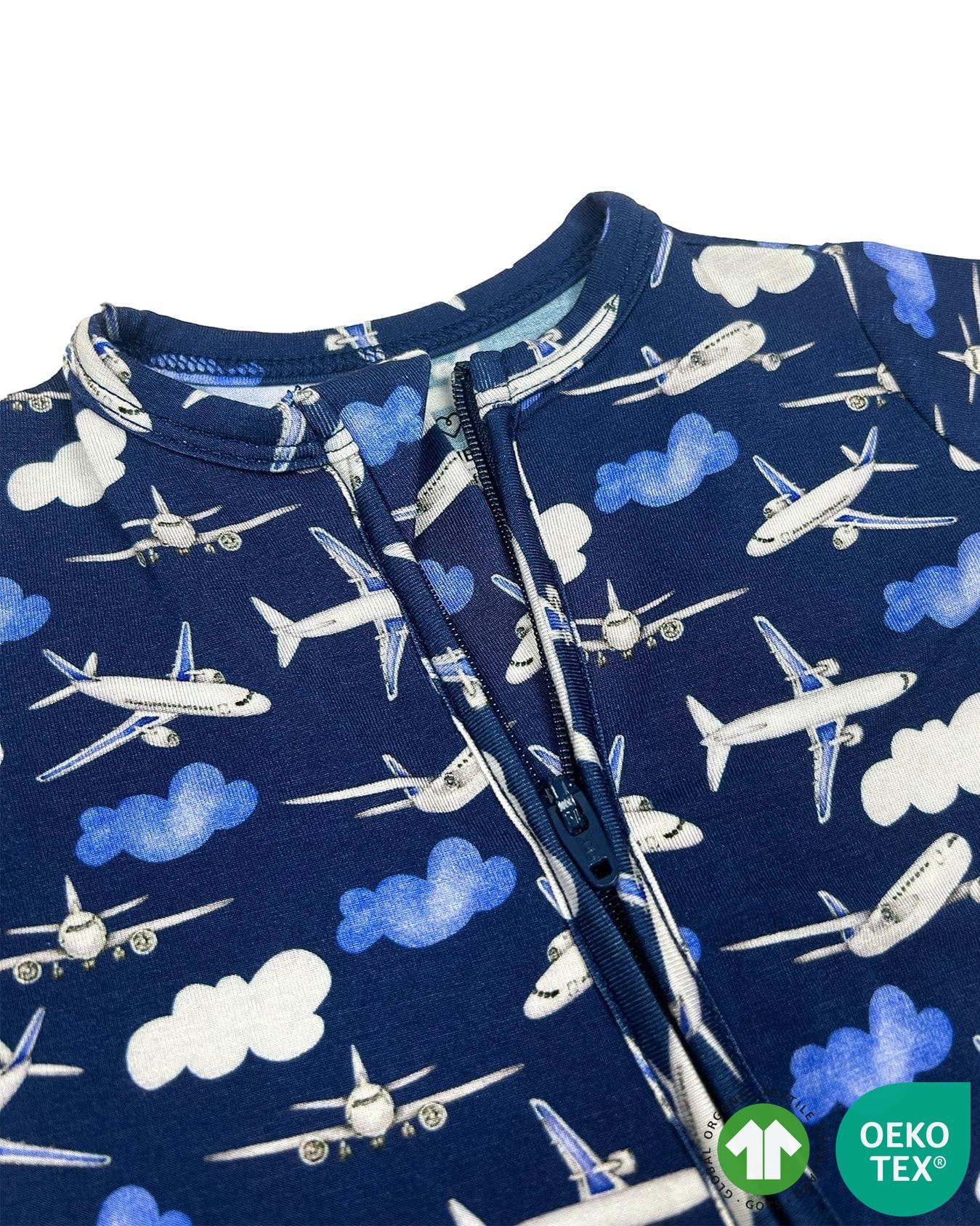 Airplane Zippered Footie