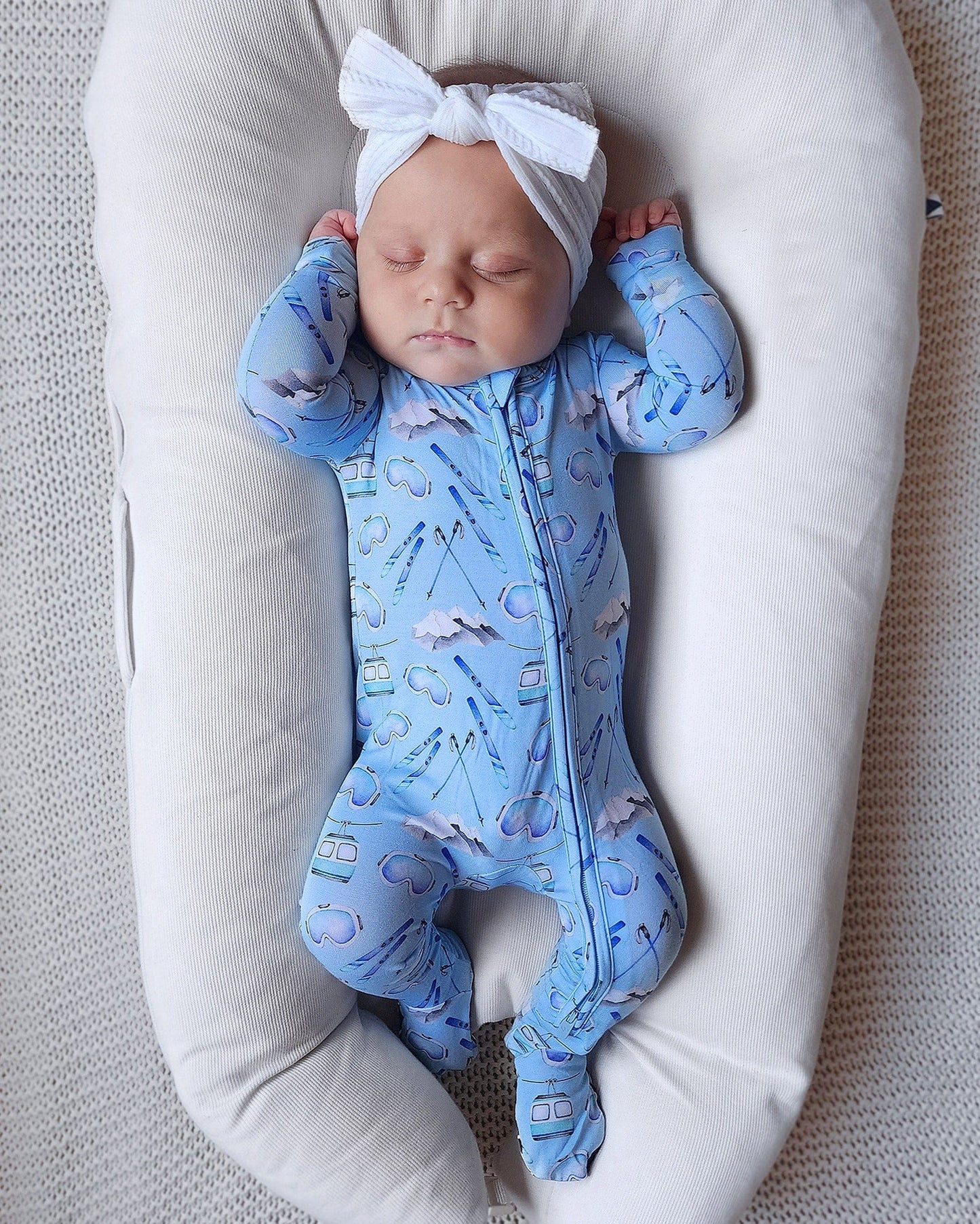 Sustainable Bamboo Ski Zippered Footie