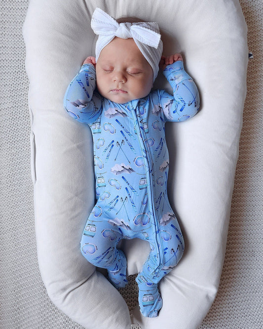 Sustainable Bamboo Ski Zippered Footie