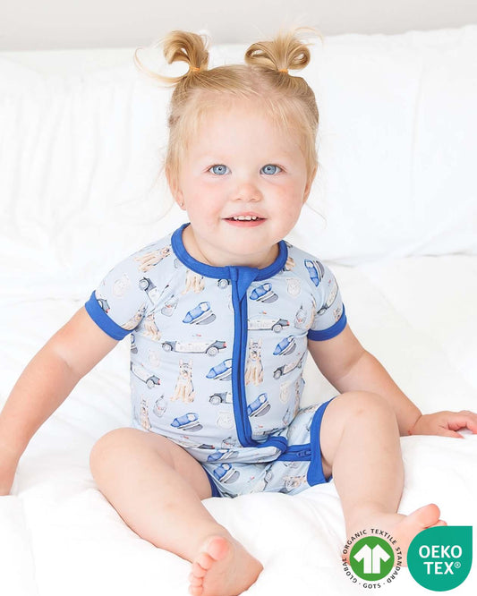 Police Officer Shorts Zippered Romper