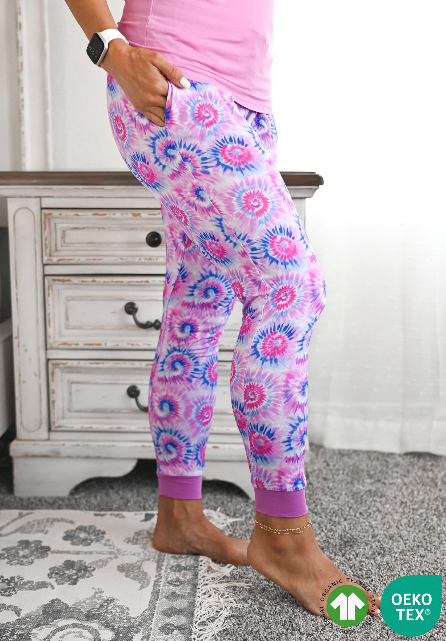 Pink Tie Dye Mama Lounge Bottom