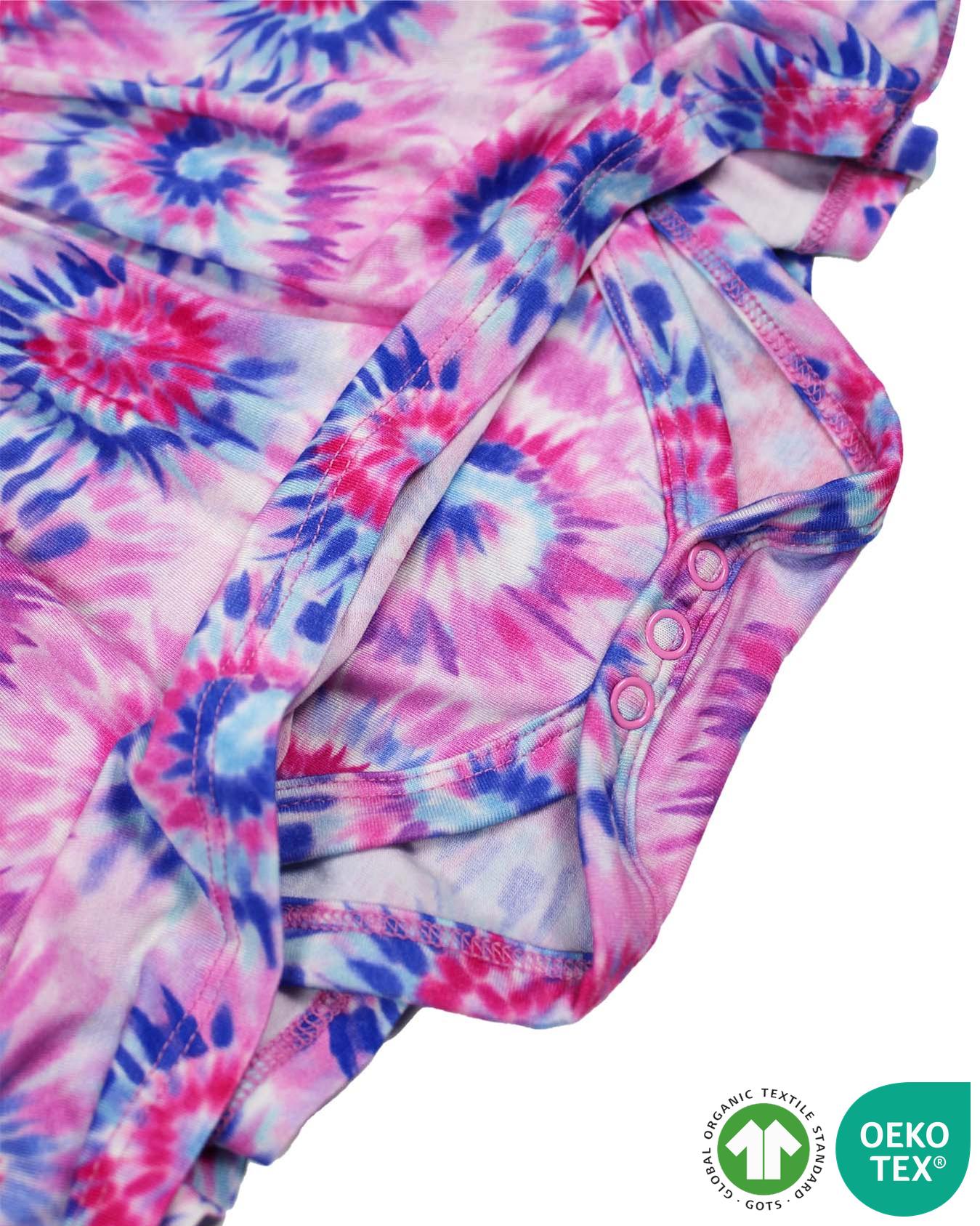 Pink Tie Dye Skirted Bodysuit