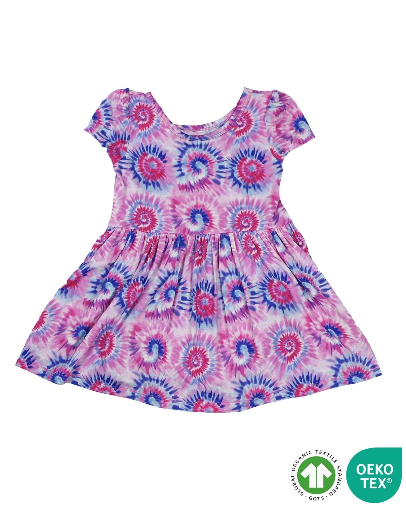 Pink Tie Dye Skirted Bodysuit