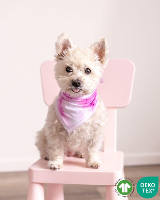 Pink Marble Bamboo Pet Bandana Lev Baby