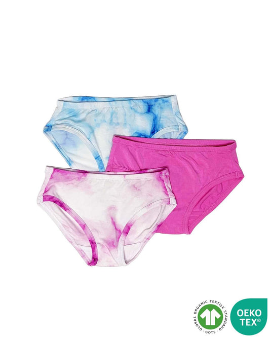 Pink Marble Bamboo Girls' Panty Set - Madi, Milo & Pink