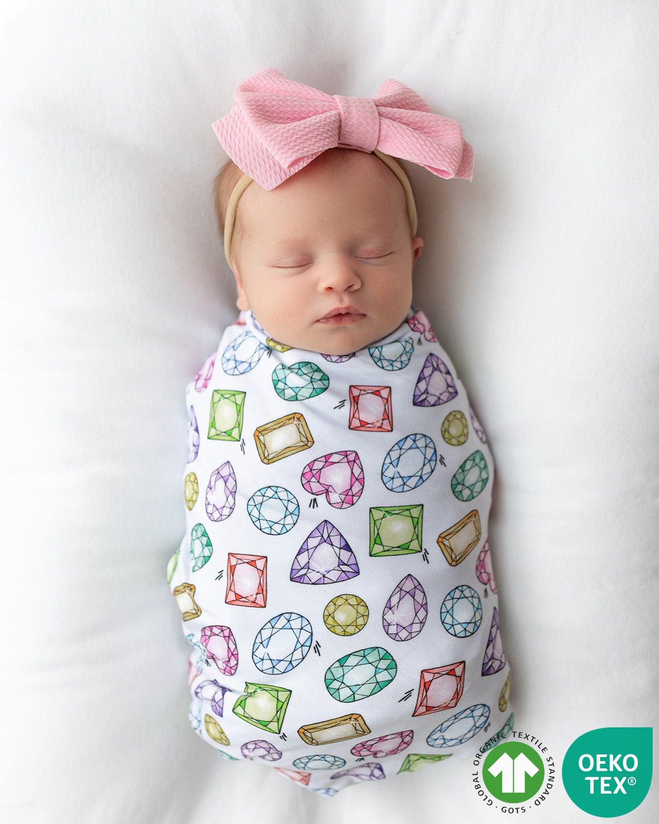 Sustainable Bamboo Rainbow Gems Swaddle