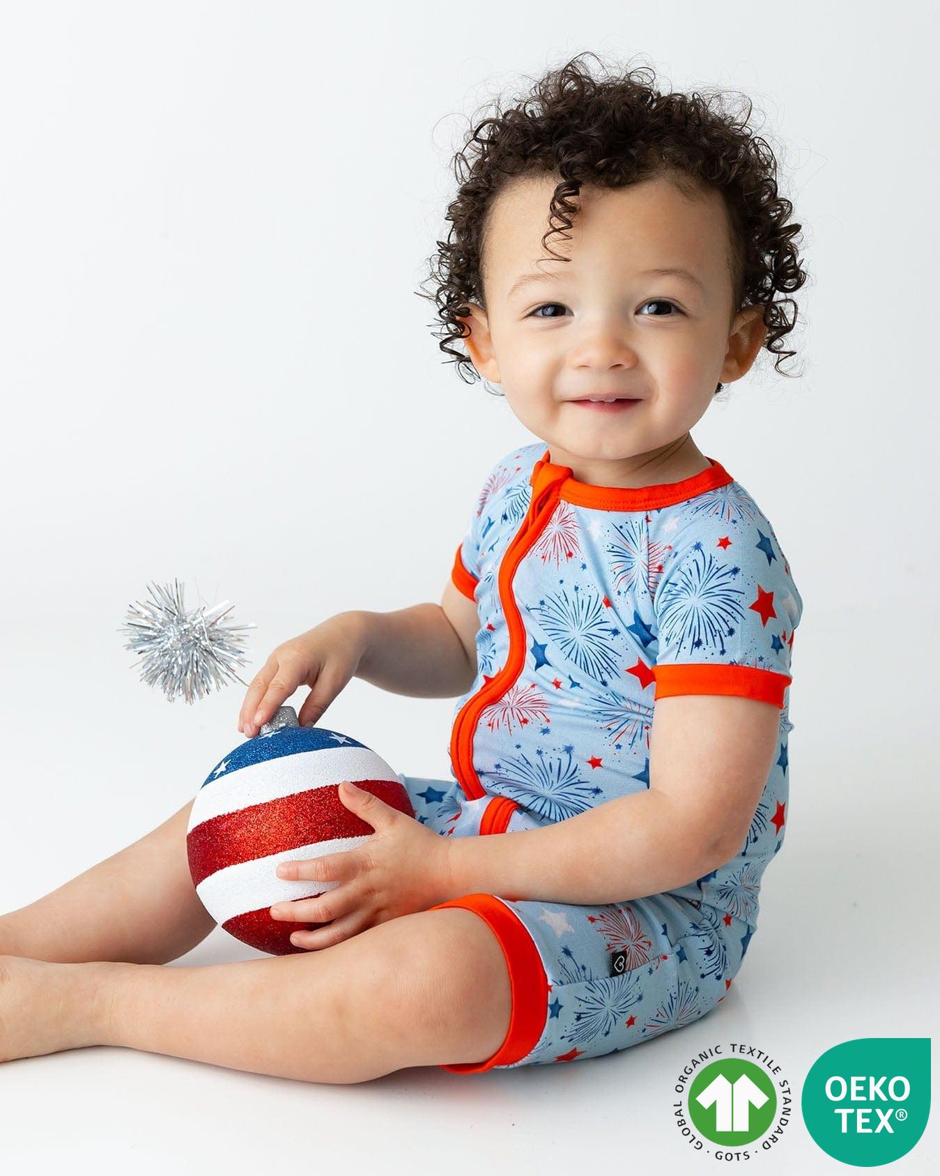 Fireworks Shorts Zippered Romper