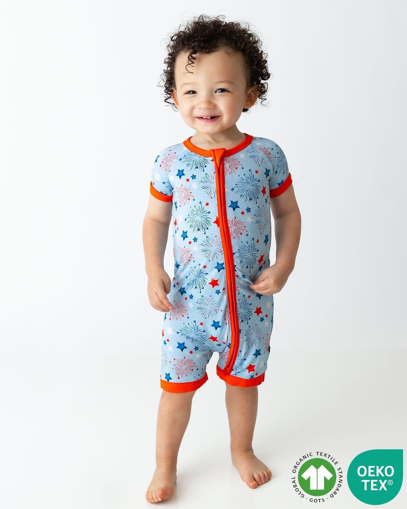 Fireworks Shorts Zippered Romper