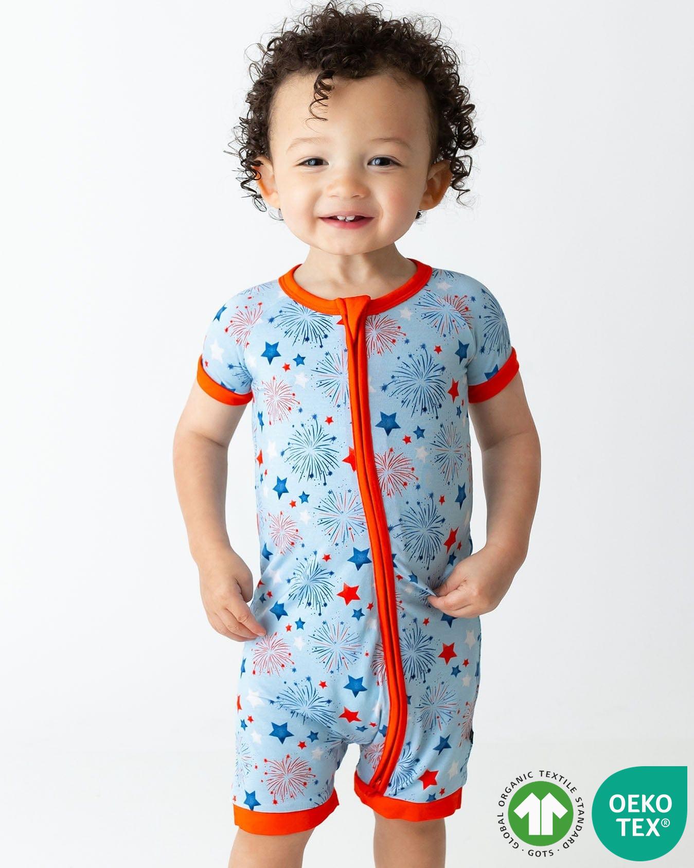 Fireworks Shorts Zippered Romper