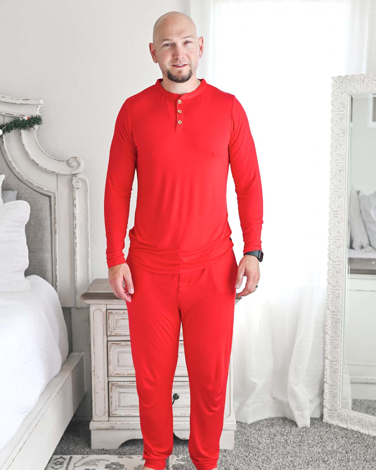 Scarlet Red Men's Lounge Top