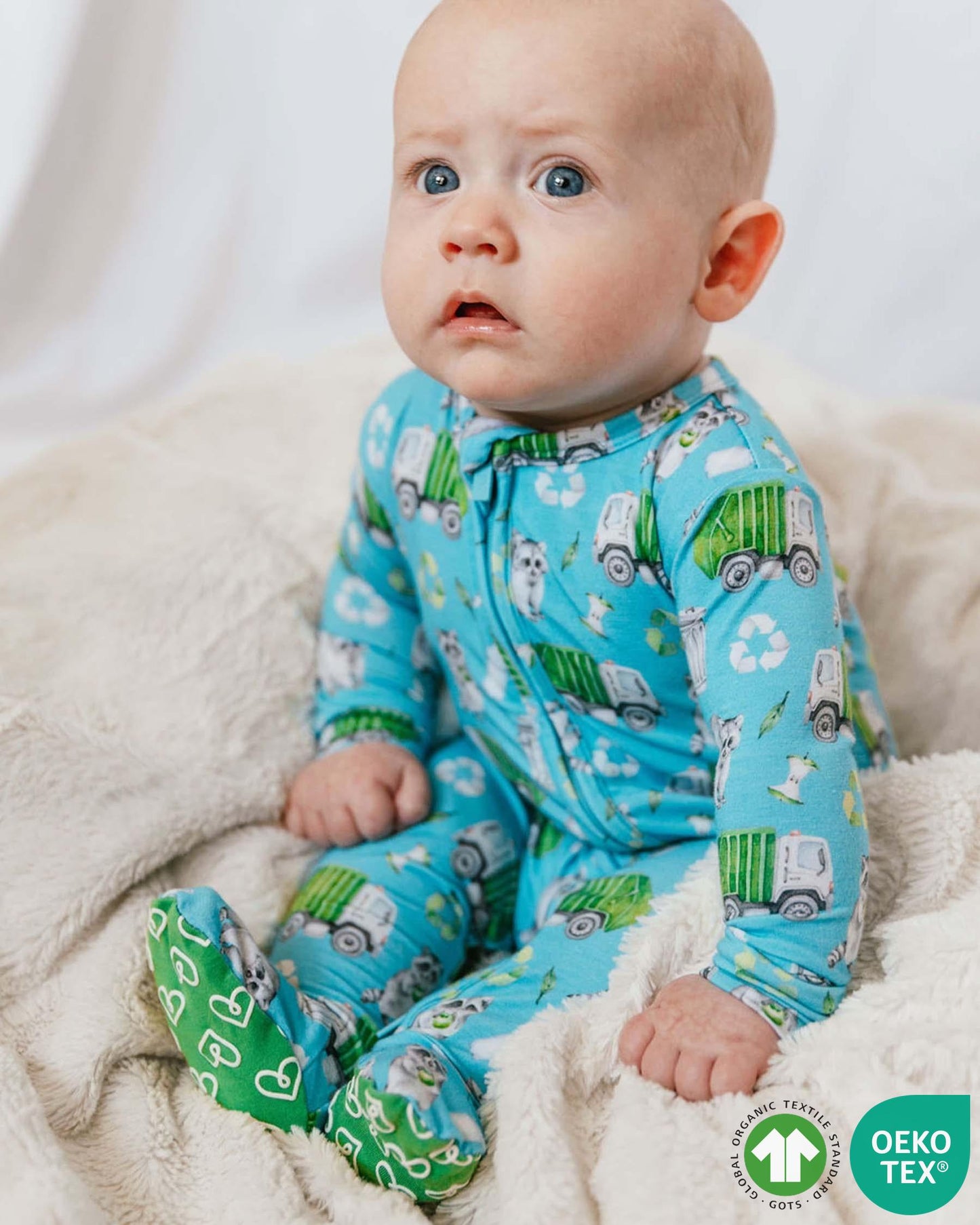 Recycle Sustainable Bamboo Zippered Footie