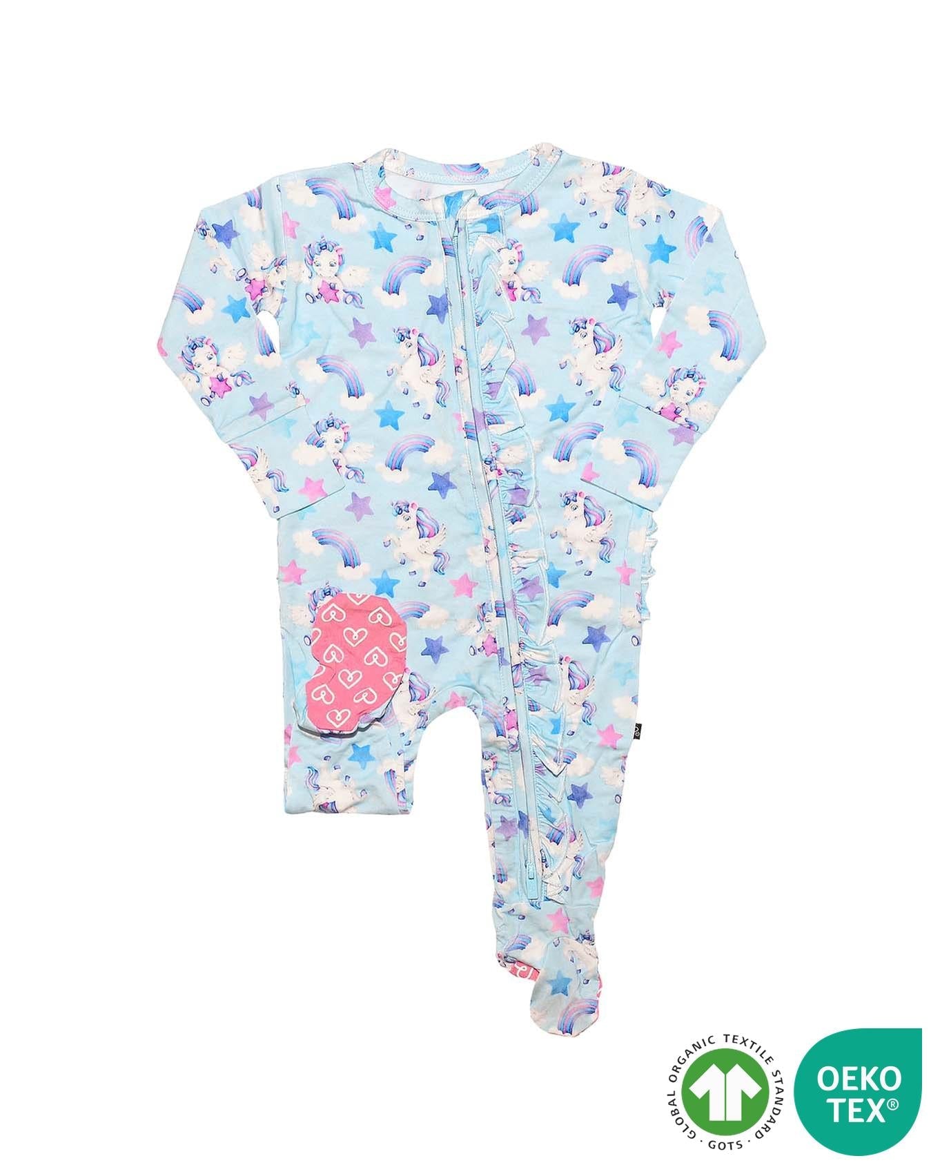 Lev Baby Ruffled Zippered Footie in Hannah Collection