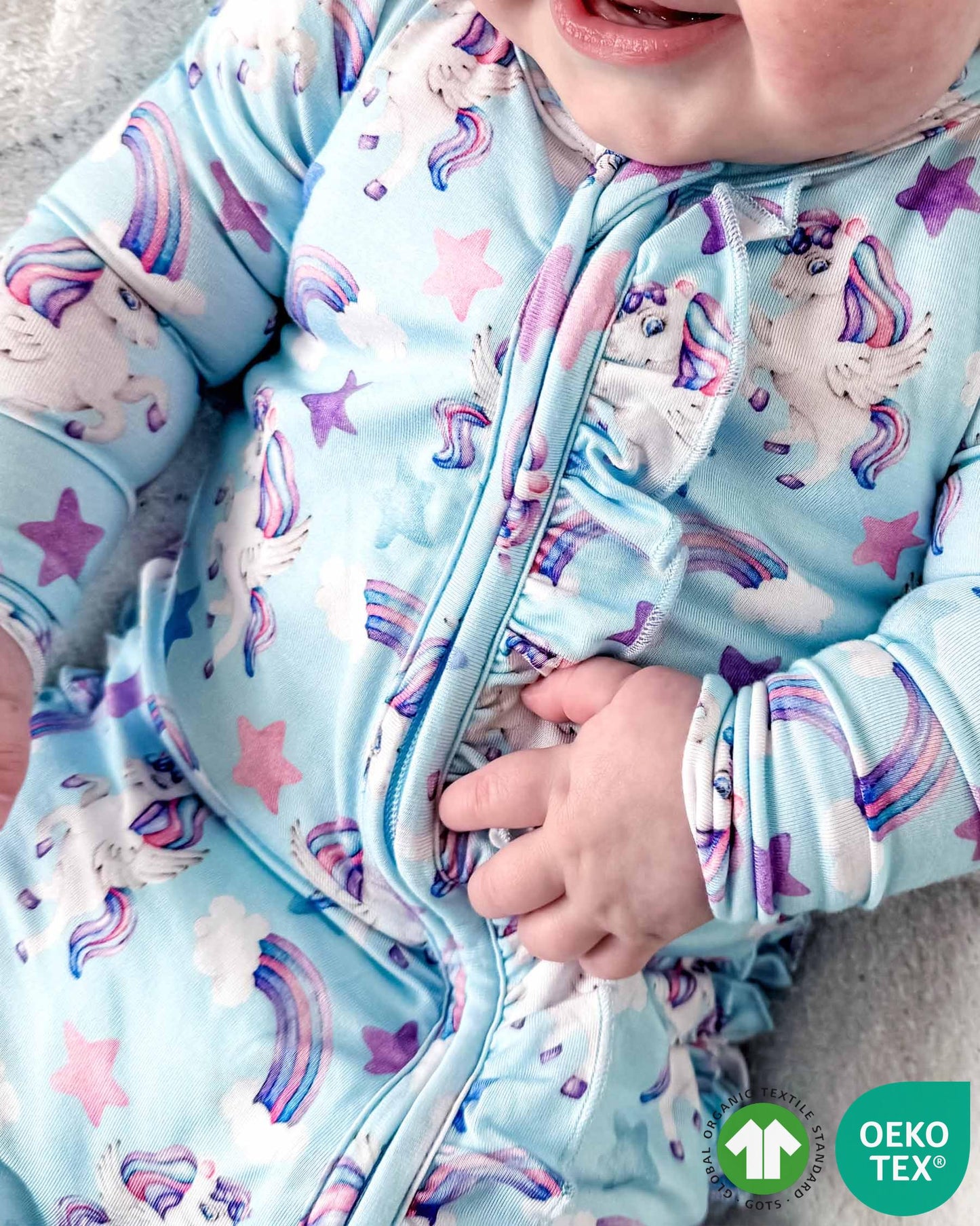 Hannah Ruffled Zippered Footie