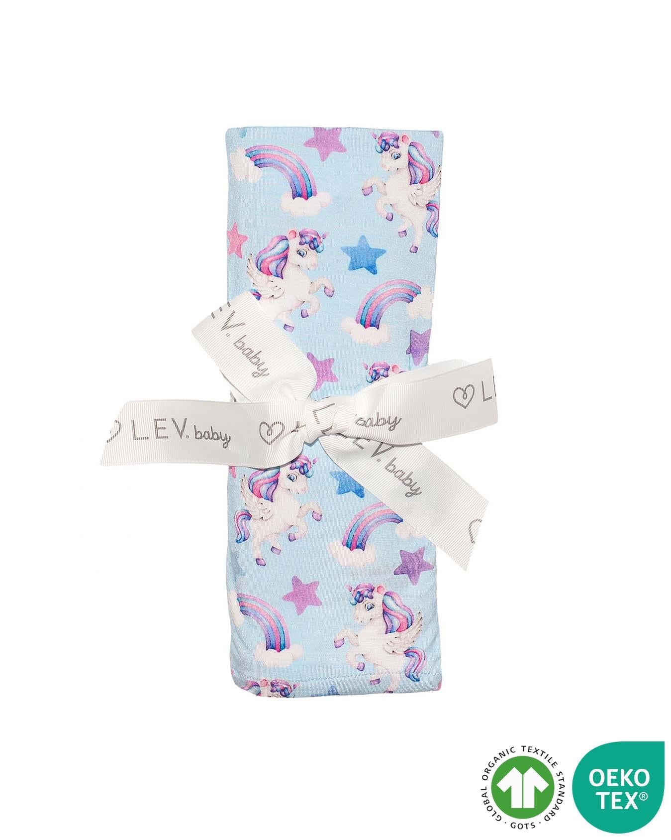 Lev Baby Unicorn Swaddle from Hannah Collection