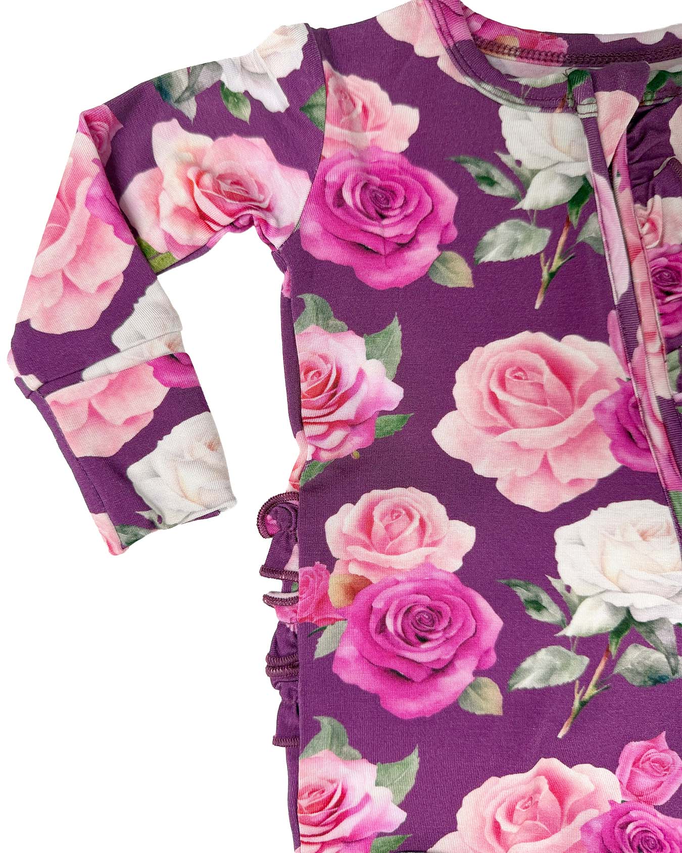 Amara Ruffled Zippered Footie
